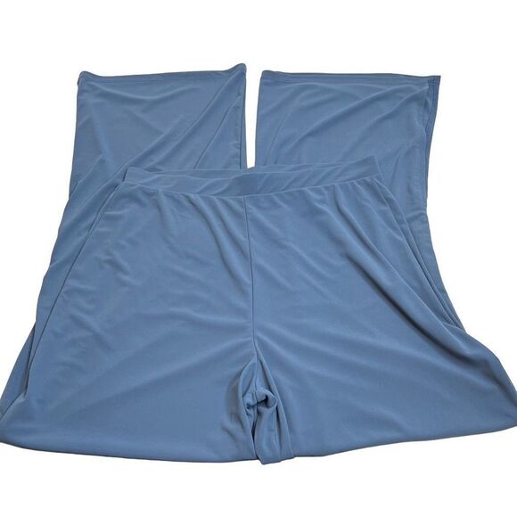 Zara new blue Zara new high rise pull on wide leg side split bottom pants size L - Picture 9 of 15